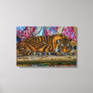 Slaaptijger Canvas Afdruk