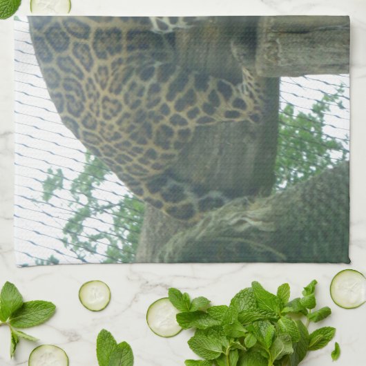 Slaaptijger op bomen, bos, Natuur, wild Theedoek (Gevouwen)