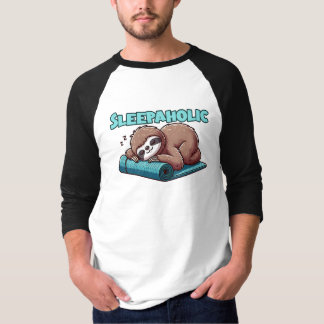 Slaapverslaafde - Slaapluiaard op yogamat T-shirt