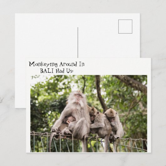 Slaapvolle apen in het Bali-Briefkaart Briefkaart (Voorkant / Achterkant)