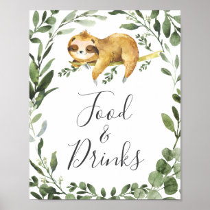 Slaapvolle Baby shower Voedsel- en Drinken Poster