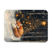 Slaapvos grillig rustieke kerst flexibel magneet (Horizontaal)