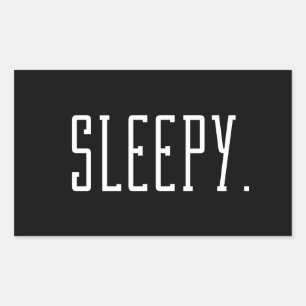 Slaapwel. Typografie Rechthoekige Sticker