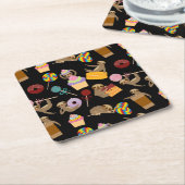 Slaath Sweet behandelt Pattern Vierkante Kartonnen Onderzetter (Schuin)