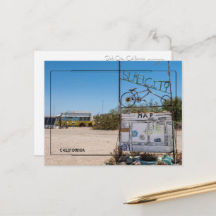 Slab City Welkom Bord Postkaart