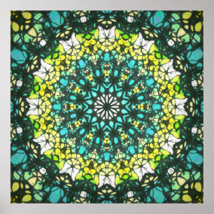 Slacentrifuge – Groen Geel Mandala Patroon Poster