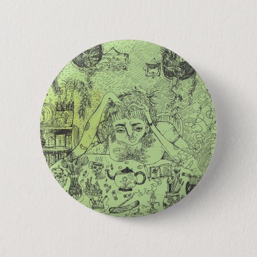 Slachende witch-pop ronde button 5,7 cm (Voorkant)