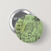Slachende witch-pop ronde button 5,7 cm (Voorkant /achterkant)