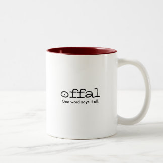 slachtafval. Eén woord zegt alles Tweekleurige Koffiemok