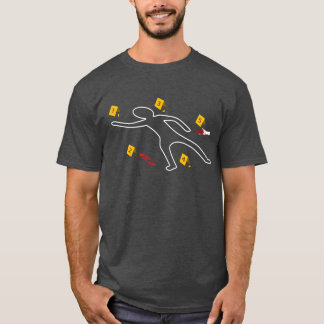 Slachtoffer Moord Misdaad Plaats Krijt Omlijningcr T-shirt