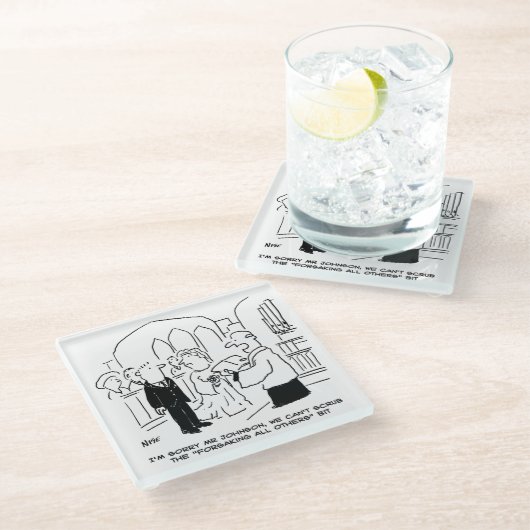 Slachtoffer van de huwelijkskerkdienst kan geen st glazen onderzetter (Schuin)