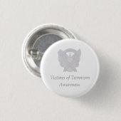 Slachtoffers van terrorisme Wit-lintje Ronde Button 3,2 Cm (Voorkant /achterkant)