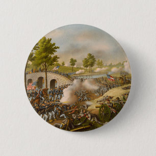 Slag bij Antietam — Leger van de Potomac Ronde Button 5,7 Cm