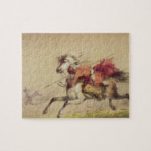 Slag bij Blue Water Creek door Alfred Jacob Miller Legpuzzel