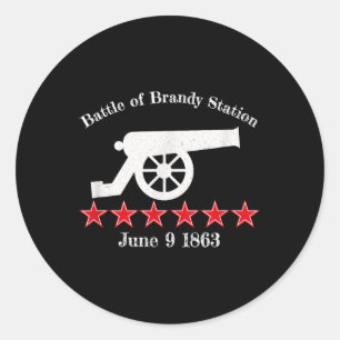 Slag bij Brandy Station - Burgergevechten - Kanon Ronde Sticker
