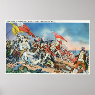 Slag bij Bunker Hill Scene - Charlestown, MA Poster