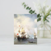 Slag bij Chios, Ivan Aivazovsky Briefkaart (Staand voorkant)