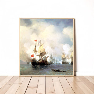 Slag bij Chios, Ivan Aivazovsky Poster