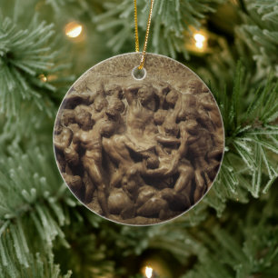 Slag bij de Lapiths and Centaurs van Michelangelo Keramisch Ornament