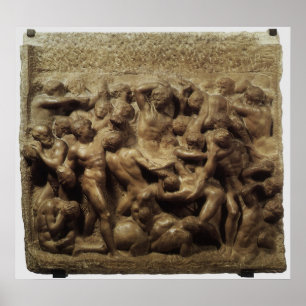 Slag bij de Lapiths and Centaurs van Michelangelo Poster