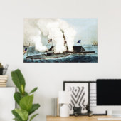 Slag bij de monitor en merrimack poster (Thuiskantoor)