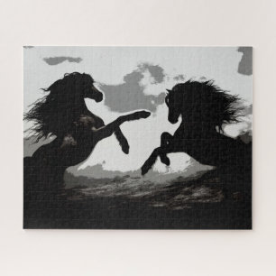 Slag bij de paarden - paardenkunst legpuzzel