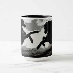 Slag bij de paarden - paardenkunst mok