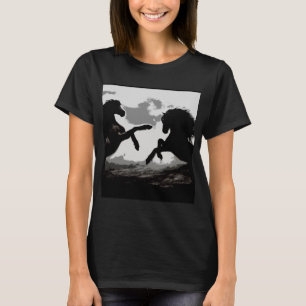 Slag bij de paarden - paardenkunst t-shirt