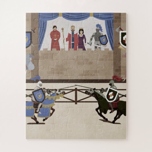 Slag bij de Ridders in de Middeleeuwen Legpuzzel (Verticaal)