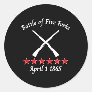 Slag bij Five Forks Virginia 1865 Ronde Sticker