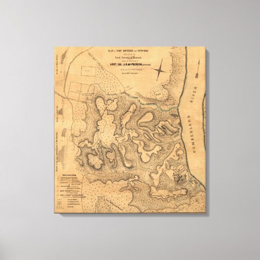 Slag bij Fort Donelson - Panoramiek in de burgeroo Canvas Afdruk (Voorkant)