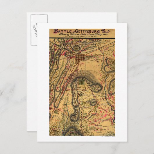 Slag bij Gettysburg Briefkaart (Voorkant / Achterkant)