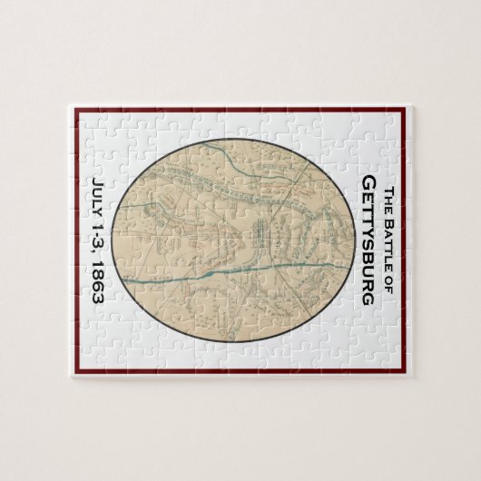 Slag bij Gettysburg Map Puzzle Legpuzzel (Horizontaal)