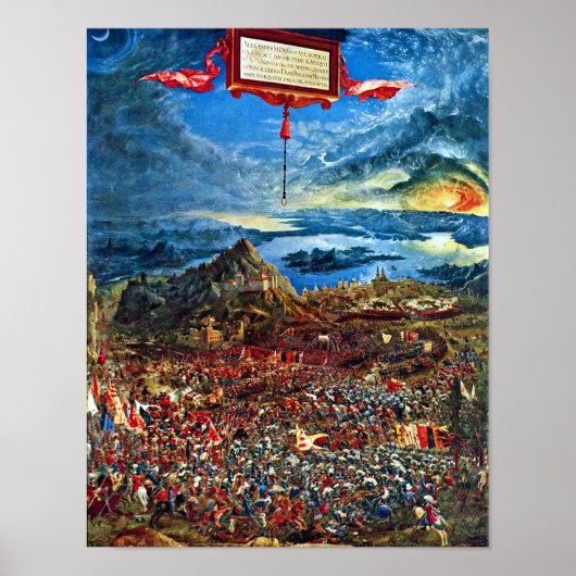 Slag bij Issus door Albrecht Altdorfer Poster (Voorkant)