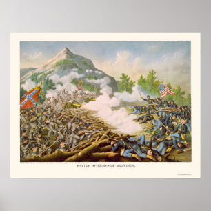 Slag bij Kenesaw Mountain van Kurz en Allison 1864 Poster