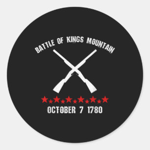 Slag bij Kings Mountain Revolutionaire Oorlog 1780 Ronde Sticker