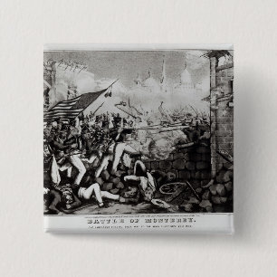 Slag bij Monterey Vierkante Button 5,1 Cm