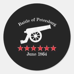 Slag bij Petersburg: Kanon van de Burgeroorlog Ronde Sticker