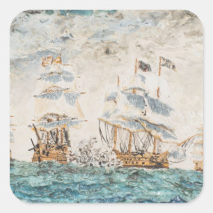 Slag bij Trafalgar 1805 1998 Vierkante Sticker