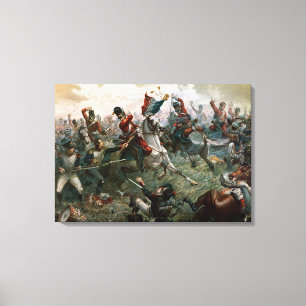 Slag bij Waterloo, 18 juni 1815, 1898 (kleur l) Canvas Afdruk