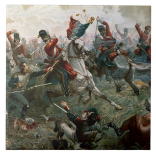 Slag bij Waterloo, 18 juni 1815, 1898 (kleur l) Tegeltje
