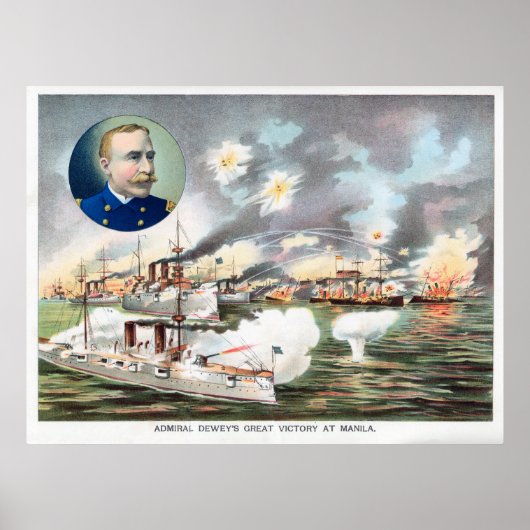 Slag in de baai van Manilla Poster (Voorkant)