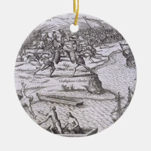 Slag in Jamaica tussen Christoffel Columbus (14) Keramisch Ornament