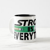 Slag is alles 9-inch tweekleurige koffiemok (Voorkant links)