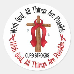 Slag met GOD CROSS 1 Ronde Sticker