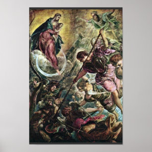 Slag om de Michael met Satan bij Tint Poster