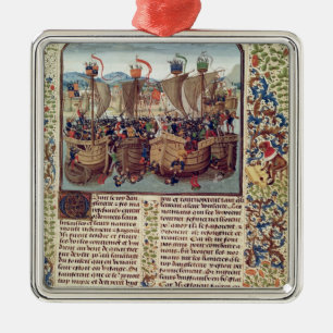 Slag om Ecluse, van Froissart's Chronicle Metalen Ornament