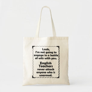 Slag om Engelse leraar Wits Tote Bag