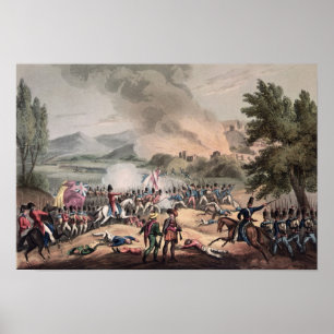 Slag om Pombal, gegraveerd door Thomas Sutherland Poster
