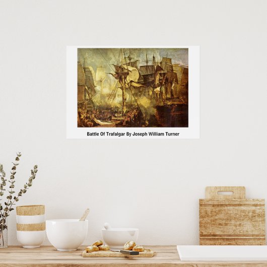 Slag om Trafalgar door Joseph William Turner Poster (Keuken)